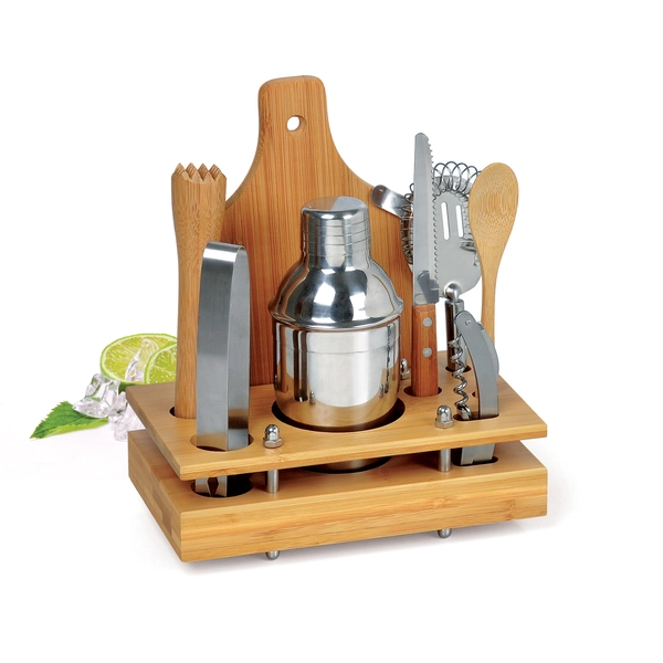 RD 7000473-Kit Coqueteleira personalizado 350 ml em inox e bambu RD 7000473-Kit Coqueteleira personalizado 350 ml em inox e bambu